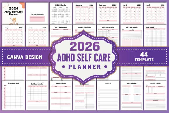 Download 2026 ADHD Self Care Planner Canva - Premium Resources