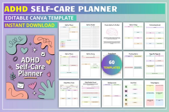 Download ADHD Self-Care Planner KDP Interior - Premium Resources